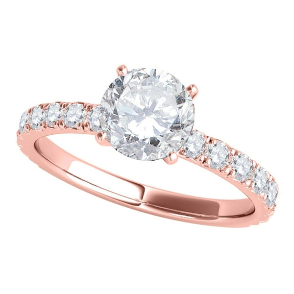 Mauli Jewels Engagement Rings for Women 0.50 Carat Handcrafted Diamond Engagement Wedding Ring Prong 10K Rose Gold