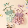 thumbnail image 2 of Douhoow Baby Girls Daisy Romper Infant Sleeveless Strap Pleated Tulle Bodysuits, 2 of 8