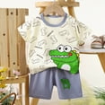 thumbnail image 2 of mgoYE Infant Girl Outfits Toddler Boy Dinosaur Outfits Short Sleeve T-Shirt + Shorts Set 2Pcs Baby Boy Summer Clothes|Green 7-8 Years, 2 of 4
