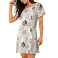 thumbnail image 2 of Naloa Rabbit In Space Print Women Nightgowns,Womens Loungewear,Short Sleeve Sleepwear,Comfy Ladies Nightdress, 2 of 6