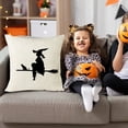 thumbnail image 1 of Mashaouyo Clearance Digital Printed Halloween Witch Silhouette Series Linen Cushion Home Cushion Core Not Included, 1 of 4
