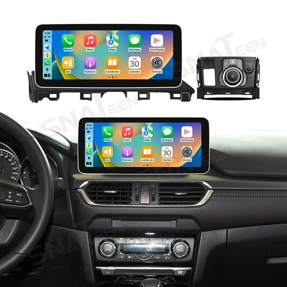12.3 inch Carplay Screen/Radio/Multimedia Player for Mazda Atenza 2017-2018 Models Universal Car Navigation/GPS Upgrade Headunit Android Display 1080P Touch Screen Replace System Accessories