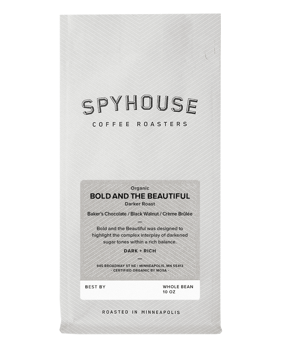 SpyHouse Coffee - Organic Bold & Beautiful, Whole Bean, Dark Roast, 10oz
