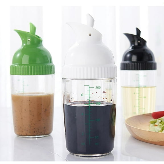 3 Pack Salad Dressing Shaker Container, 7 Oz Salad Dressing Mixer Bottle Mixer Dispenser, Dripless Pour, Soft Grip, BPA Free