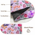 thumbnail image 6 of Round Rugs 6 Ft, Spring Floral Non Slip Area Rugs for Kitchen Bedroom Entryway, Retro Watercolor Flowers Leaves Plants Purple Washable Carpet Runner Rug Floor Mats for Bedroom Home Decor, 6 of 8