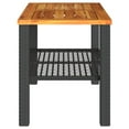 thumbnail image 3 of vidaXL Garden Table Black 70x38x42 cm Poly Rattan Acacia Wood, 3 of 5