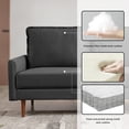 thumbnail image 3 of HomeStock Medieval Moods 57"Wide Upholstered Two Cushion Loveseat with Cambered Arms in Black Velvet, 3 of 9