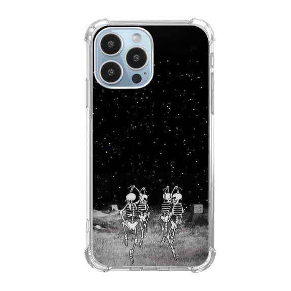 Dancing Skull Case for iPhone 14 Pro Max,Aesthetic Art Design TPU Bumper Cover Case