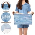 thumbnail image 5 of 2Pack Waterproof Foldable Storage Basket Medium, Metal Frame & Hollow Board Support, for Clothes and Toy Organization Blue Sea Shell Pattern, 5 of 8