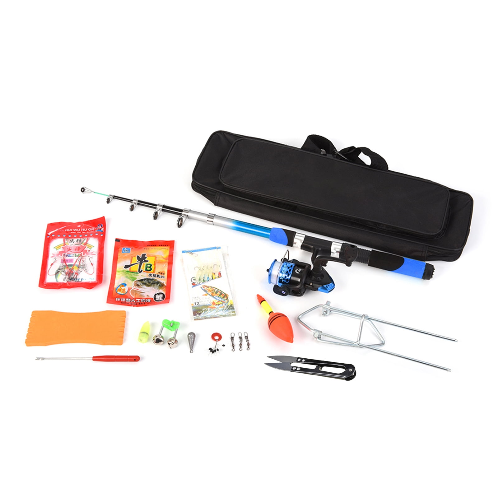 Fishing Lixada Fishing Tackle Set With 2.1m Telescopic Fiberglass Fishing Sea Rod  Fishing Reel Fishing Baits Hooks Fishing Bag Kit Seawater Freshwater Suits Professional