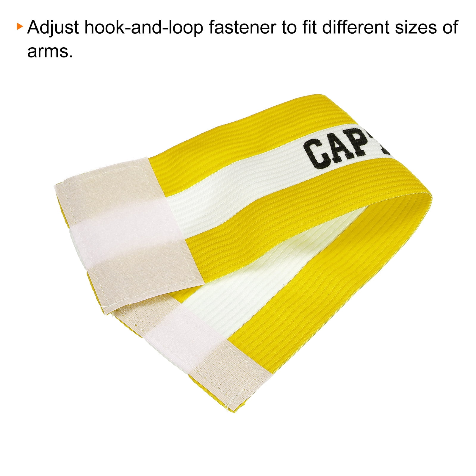Unique Bargains Captain's Armband Elastic Arm Band for Soccer Training Red Yellow