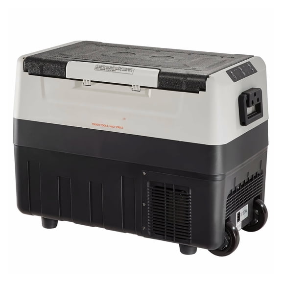 Car Refrigerator, 48QT Dual Zone Portable Fridge, 12/24V DC & 110V AC Compressor Cooler, -4°F-50°F Adjustable, for Road Trips, Camping, RV & Outdoor