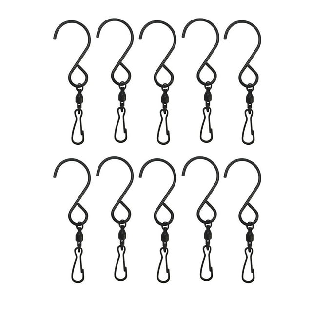 Shisuyan Crochets de Décoration Intérieure Acier Inoxydable Noir 10 Pcs 3.5x0.9x0.1In