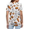 thumbnail image 4 of Easter Shirts for Women Rabbit Bunny Egg Short Sleeve Casual Graphic Tee V Neck Bunny Egg Print Cute Pattern Blouse White XL, 4 of 4