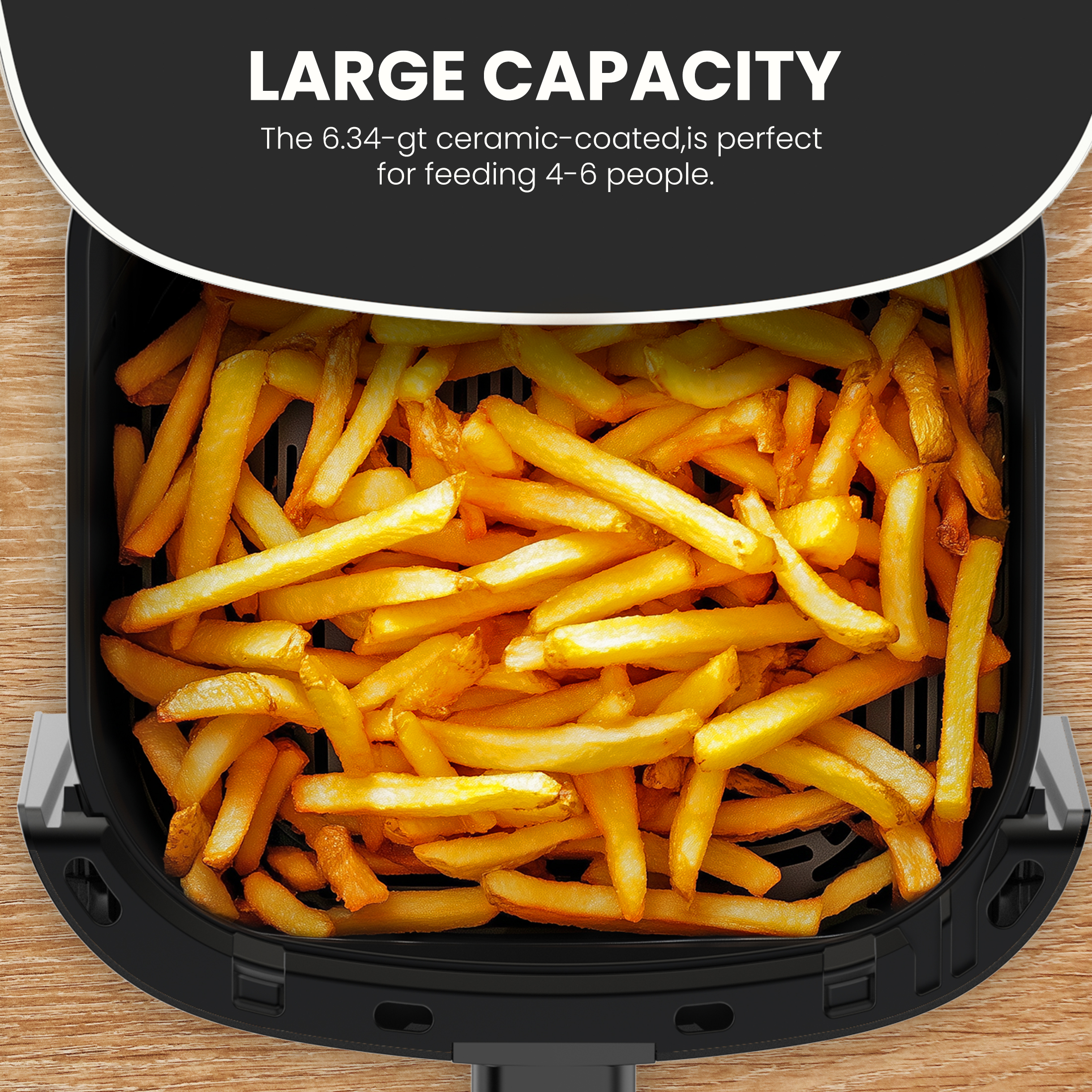 EDX 6-Quart Air Fryer with Digital LED Display, Beige photo 3