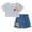 A145-Blue, variant on XZNPDUCQ Toddler Girls Cute Flower Summer Outfits Set - Short Sleeve T-Shirt and Pants for Gift Summer Outfits Girls' Clothing Set Playwear Beach Outfits 2-3 Years,Blue
