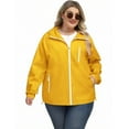thumbnail image 6 of adviicd Plus Size Womens Rain Jacket with Hood Waterproof Raincoats Lightweight Packable Outdoor Trench Coat Yellow, 3XL, 6 of 6