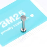 Implant Grade Titanium Circle Plate Top Internally Threaded Flat Back Stud Labret