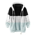 thumbnail image 6 of Brondbend Women's Fleece Jackets Winter Coats for Women Zipper Hooded Drawstring Multicolour Long Sleeve Plush Outerwear Oversized Casual Fall Winter Outdoor Warm Clothes,Light Blue, 6 of 6
