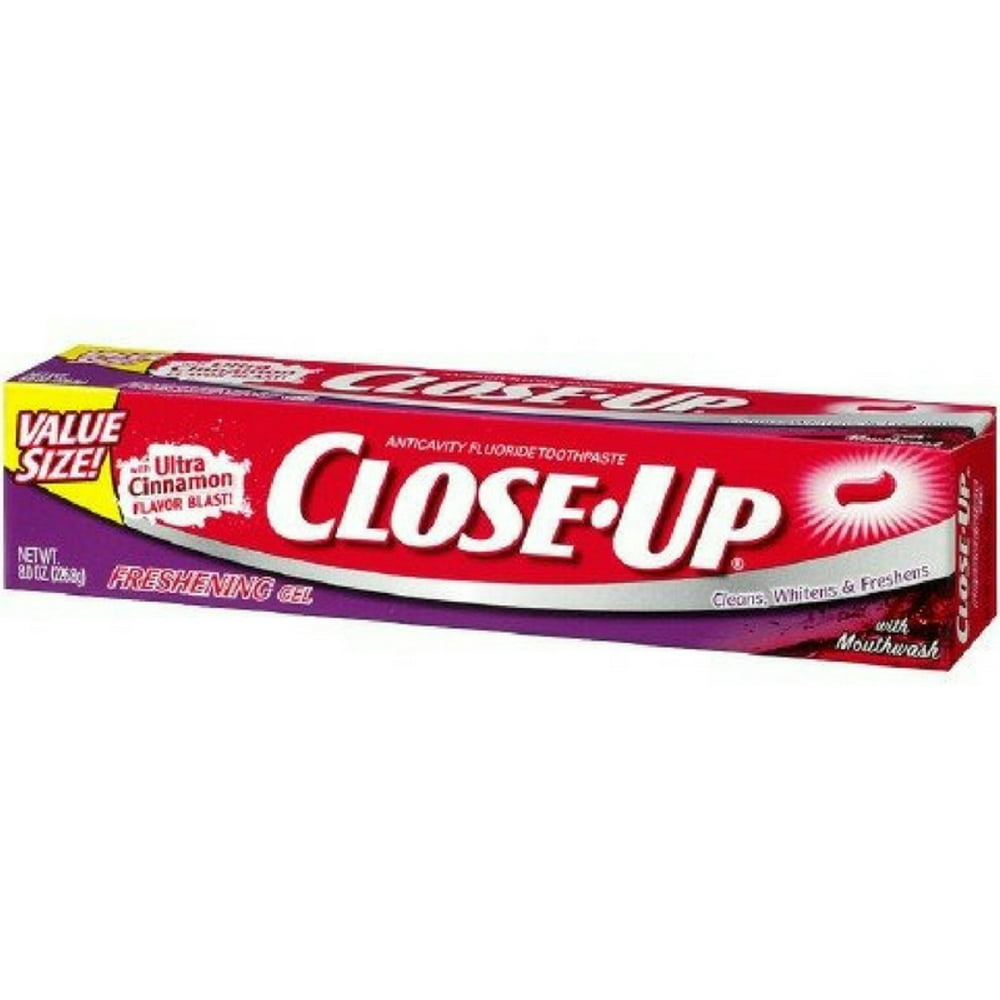 CloseUp Toothpaste Freshening Gel, Ultra Cinnamon 8 oz (Pack of 2