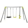 thumbnail image 2 of Heavy Duty Combo Swing Set 3 in 1, Playground Swing Sets with Seat Swing, Glider and Saucer Swing, Combo Swing Set Allow Up to 3 Kids Play At Once, Kids Swing Sets for Backyard Amusement Park, B1101, 2 of 10