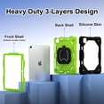 thumbnail image 3 of Dteck with Pencil Holder Case for iPad Air 11 inch 2024,iPad Air 11 inch 2025 Heavy Duty Silicone Case 360 Degree Rotating Handle Stand Cover with Shoulder Strap for iPad Air 11" M2/M3,Black+Green, 3 of 9