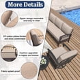 thumbnail image 4 of ALAULM Aluminum 3-Seat Patio Furniture Set, Outdoor Patio Conversation Set with 5.1" Cushions for Patio Backyard Poolside, Sand, 4 of 6