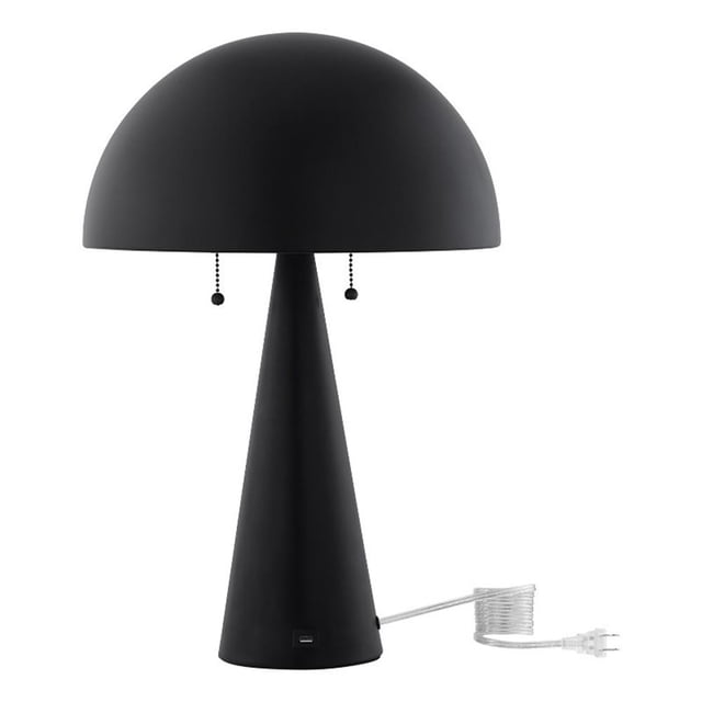 Posh Vivant Bradford Lampe de Table USB Chargeur Noir