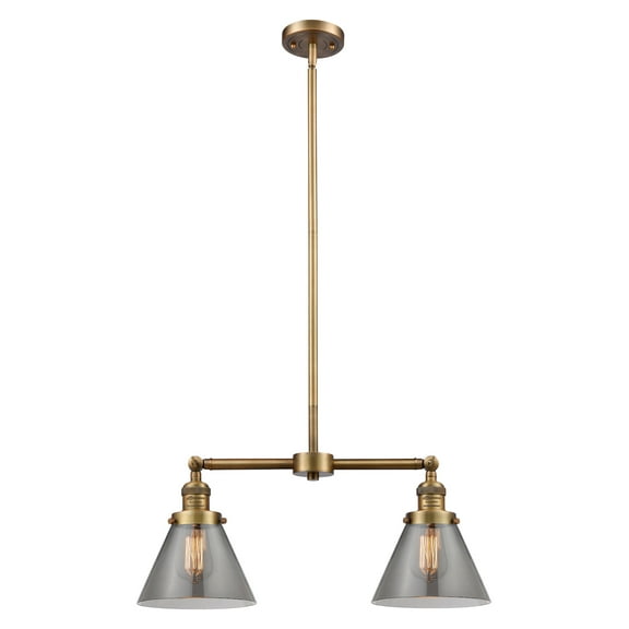 Innovations 209-BB-G43-LED Transitional Two Light Chandelier from Franklin Restoration collection in Brass finish, 5.00 inches