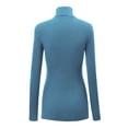 thumbnail image 2 of Made by Johnny Women's Long Sleeve Rib Turtleneck Top Pullover Sweater XS DENIM, 2 of 6