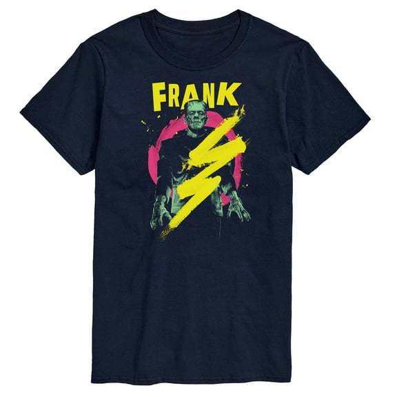 Classic Monsters - Frankenstein - Frank - Retro Style Lightening Bolt - Men's Short Sleeve Graphic T-Shirt