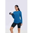 thumbnail image 6 of Pinspark Long Sleeve Workout Tops for Women Athletic Hiking Shirt Crew Neck Yoga Top Lightweight Rash Guard, 6 of 8
