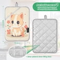 thumbnail image 3 of Two Pieces Of Square Heat Insulation Pad Oven Mitts 7x9.8 Inch Oven Microwave Kitchen Cooking Baking A Cartoon Orange Cat, 3 of 7