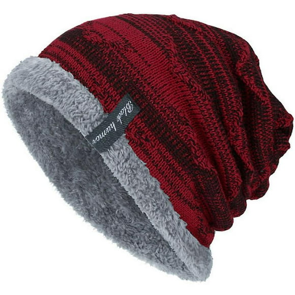 Men Women Winter Warm Toque Wool Knitted Warm Fleece Lined Casual Snow Hat