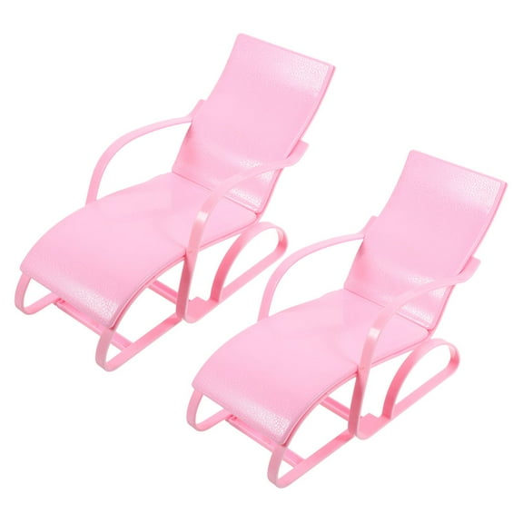 ibasenice 2Pcs Fake Beach Chair Model Doll Beach Chair Plastic Display Decoration Micro-landscape Layout