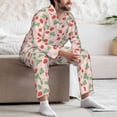 thumbnail image 7 of Yiaed Strawberry And Flowers Print Men’s Pajamas Set - Long Sleeve Button Down Sleep Shirt and Pajama Bottoms Sleepwear Set Mens Pjs Sets Men's Pajama Bottoms-XX-Large, 7 of 7