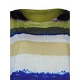 thumbnail image 4 of Daeful Hauts T-Shirt à Blocs de Couleur Rayé T-Shirt Col Rond Mode Manches Courtes Chandail Jaune P, 4 of 8