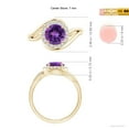 thumbnail image 4 of ANGARA Natural 1.15 ct Amethyst Bypass Engagement Ring with Diamond Halo in 14K Yellow Gold for Women (Size-7mm) | February Birthstone, Anniversary, Jewelry Gift for Women | Natural Amethyst Ring, 4 of 8