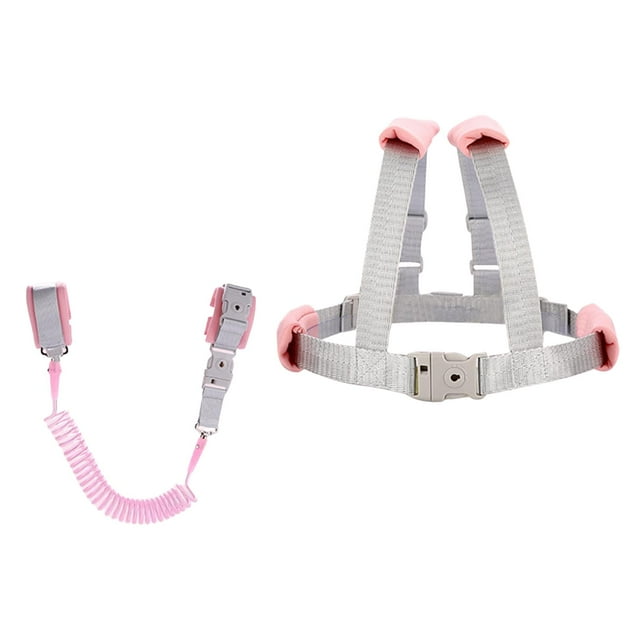 Correa de arnés para niños pequeños Correa de protección de correa de muñeca antipérdida para niños Arnés de niños cómodo Correa de niños para niños Rosa