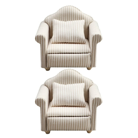 2Pcs Miniature House Sofa Furniture Miniature Couch Desktop Miniature Decor