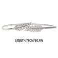 thumbnail image 4 of Ceinture Habillée Élastique Style Simple Ajustable Feuilles Sangle Extensible Manteau Matelassé Multicolore Ornements Saint-Valentin 78cm/argent, 4 of 7