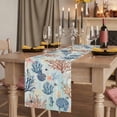 thumbnail image 2 of Table Runners 90 Inches Long Dress Scarves, Blue Coastal Farmhouse Coffee/Dining/Kitchen Table Runner for Living Room, Summer Beach Coral Shell Starfish Seahorse 13x90 Inch, 2 of 9