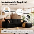 thumbnail image 5 of DILORA 108'' Boneless Cloud couches for Livingroom,Sectional L-Shape Couch With Ottoman,3 Seater Convertible Modular Soft sofa,Black, 5 of 8