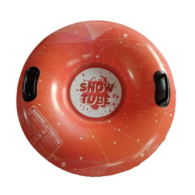 Lipstore Inflatable Snow Tube Cold Resistant 35 inch Accessories Portable Inflatable Sled Red