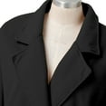thumbnail image 3 of Breezora Women's Notched Lapel Double Breasted Wool Blend Winter Long Overcoat Classic Outerwear L Size Black, 3 of 8