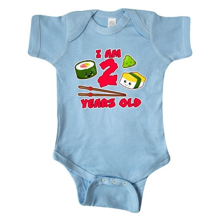 

Inktastic I am 2 years old with Sushi Birthday Gift Baby Boy or Baby Girl Bodysuit