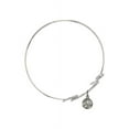 thumbnail image 2 of 8 inch Round Double Loop Bangle Bracelet w/ Guardian Angel in Sterling Silver, 2 of 3