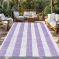 thumbnail image 2 of Purple Striped Outdoor Rug 6x9 Ft - Reversible Patio Rug Outdoor Camping Rugs, Farmhouse Vintage Stripes Washable Indoor Outdoor Area Rugs, Non-Slip Outdoor Carpet Runner for Deck/Porch, 2 of 8