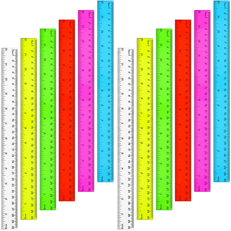 FOYTOKI 12pcs Color Ruler Rulers 12 Inch Ruler Kids Ruler with