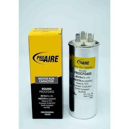 

Perfect Aire ProAire 40+5 MFD 370 V Round Run Capacitor